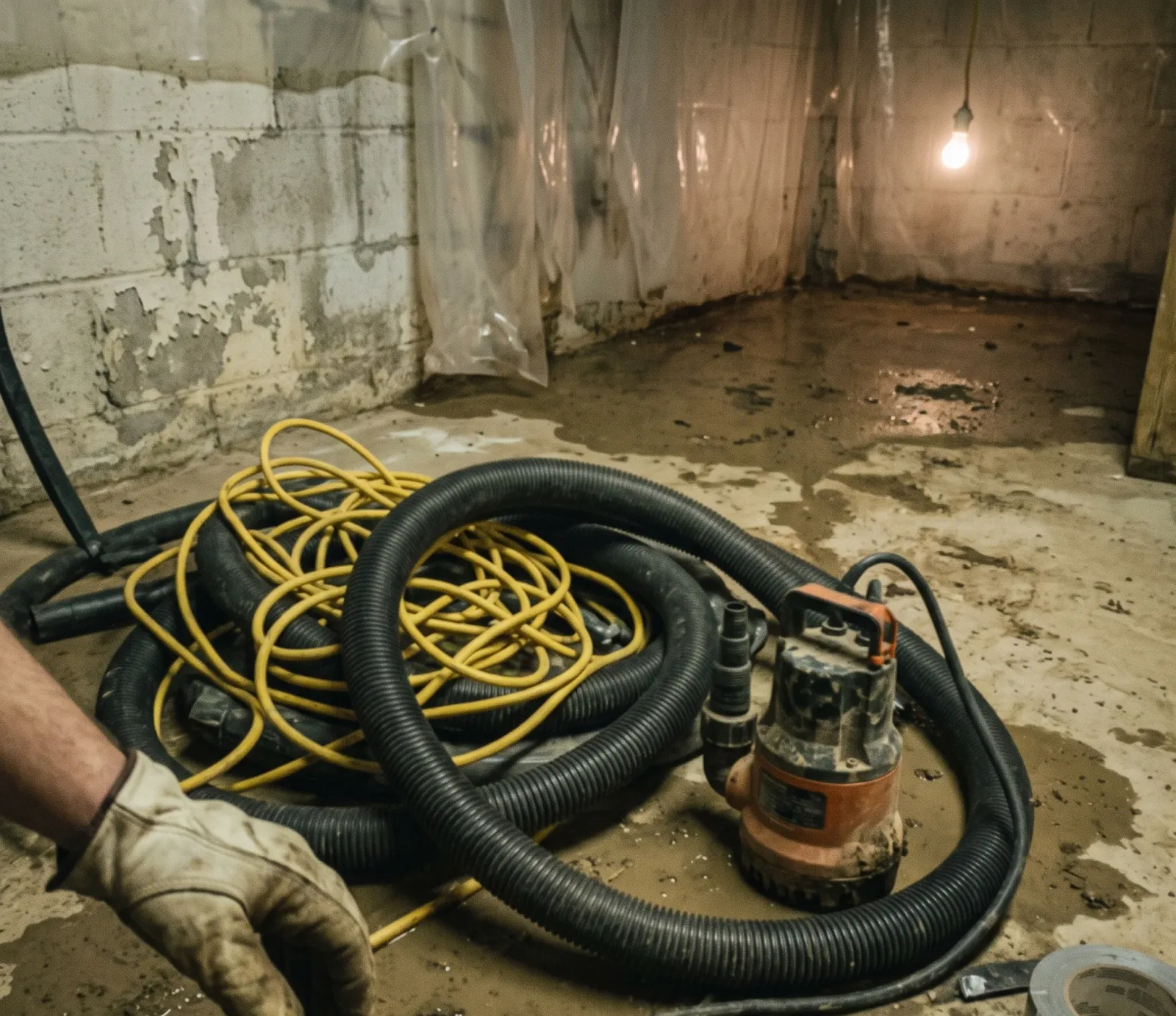 Pump details during water removal in Concord, NC